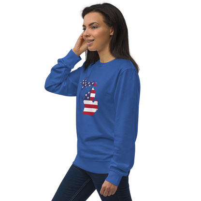 Michigan Organic Sweatshirt (w/ MI USA Flag Outline)