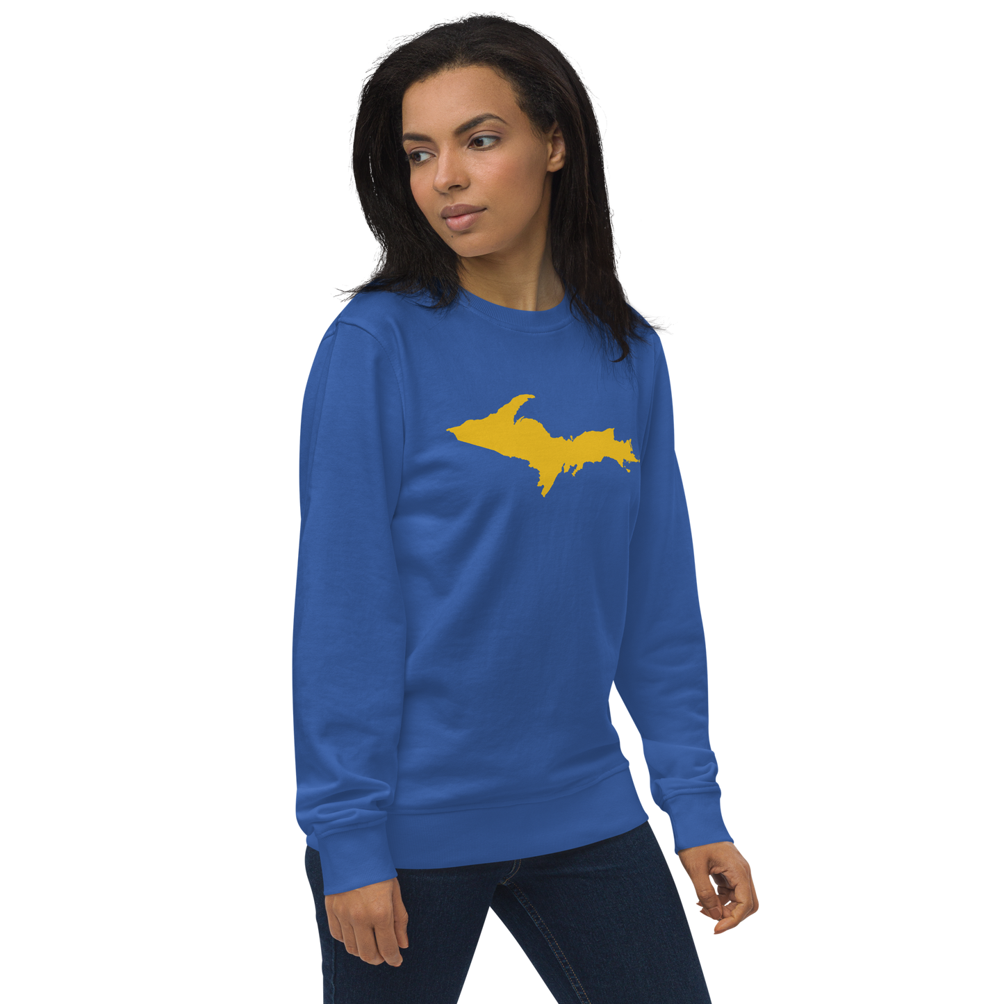 Michigan Upper Peninsula Organic Sweatshirt (w/ Gold UP Outline)