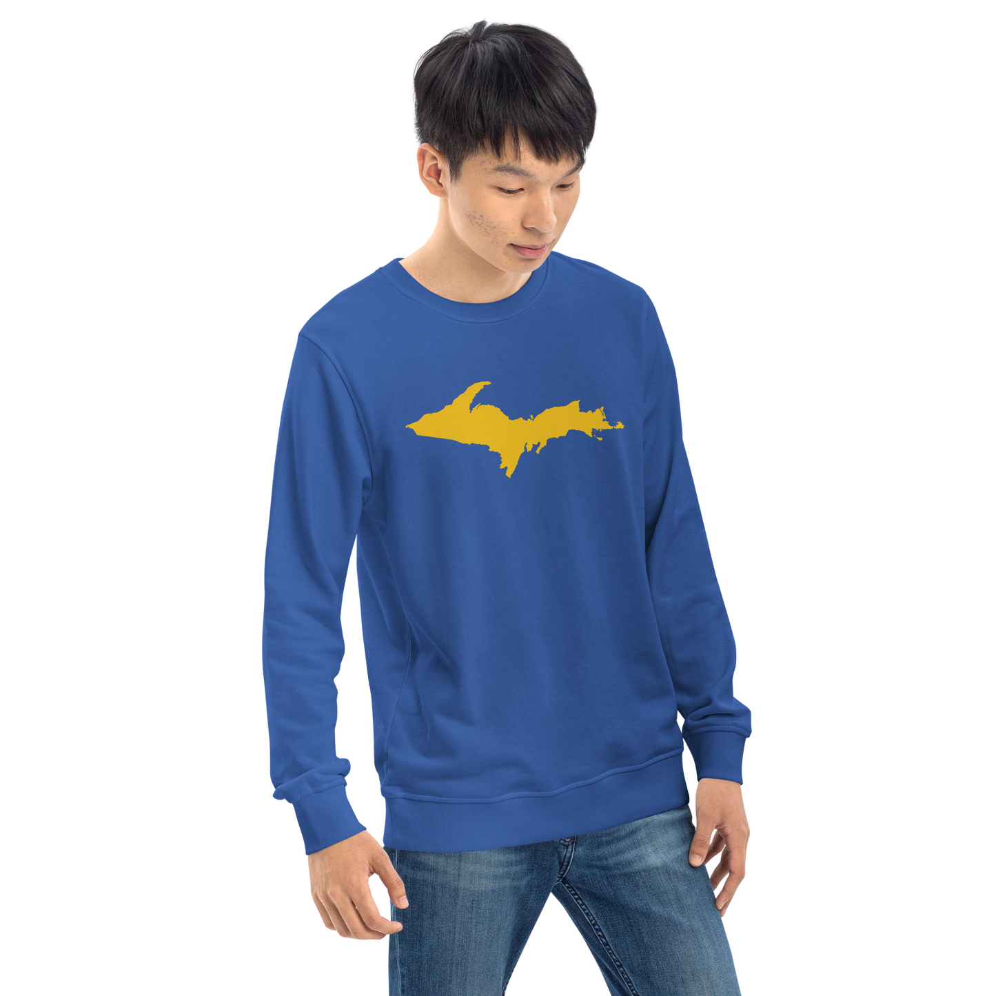 Michigan Upper Peninsula Organic Sweatshirt (w/ Gold UP Outline)