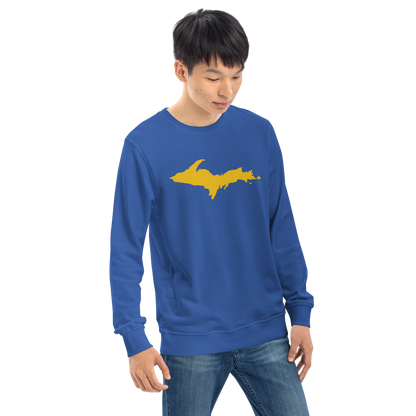 Michigan Upper Peninsula Organic Sweatshirt (w/ Gold UP Outline)