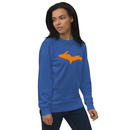 Michigan Upper Peninsula Organic Sweatshirt (w/ Orange UP Outline)