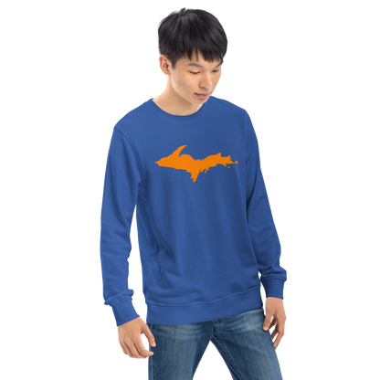 Michigan Upper Peninsula Organic Sweatshirt (w/ Orange UP Outline)