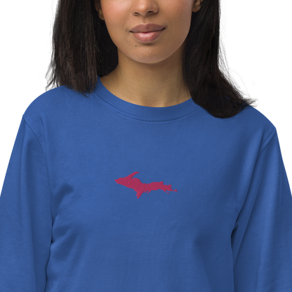 Michigan Upper Peninsula Sweatshirt (w/ Embroidered Pink UP Outline) | Unisex Organic