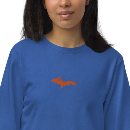 Michigan Upper Peninsula Sweatshirt (w/ Embroidered Orange UP Outline) | Unisex Organic