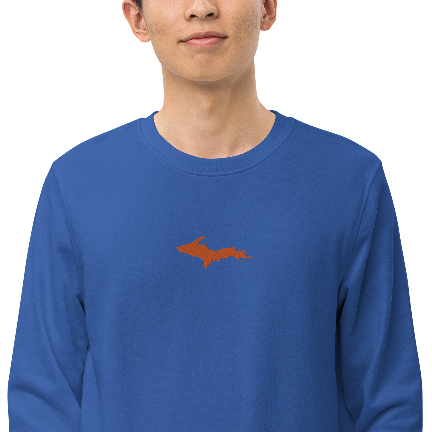 Michigan Upper Peninsula Sweatshirt (w/ Embroidered Orange UP Outline) | Unisex Organic