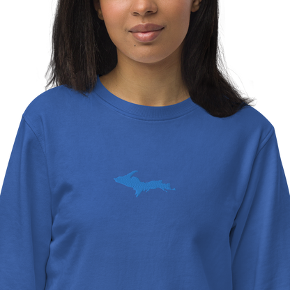 Michigan Upper Peninsula Sweatshirt (w/ Embroidered Azure UP Outline) | Unisex Organic