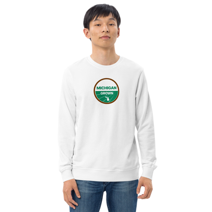 'Michigan Grown' Sweatshirt (Agricultural Certification Parody) | Unisex Organic