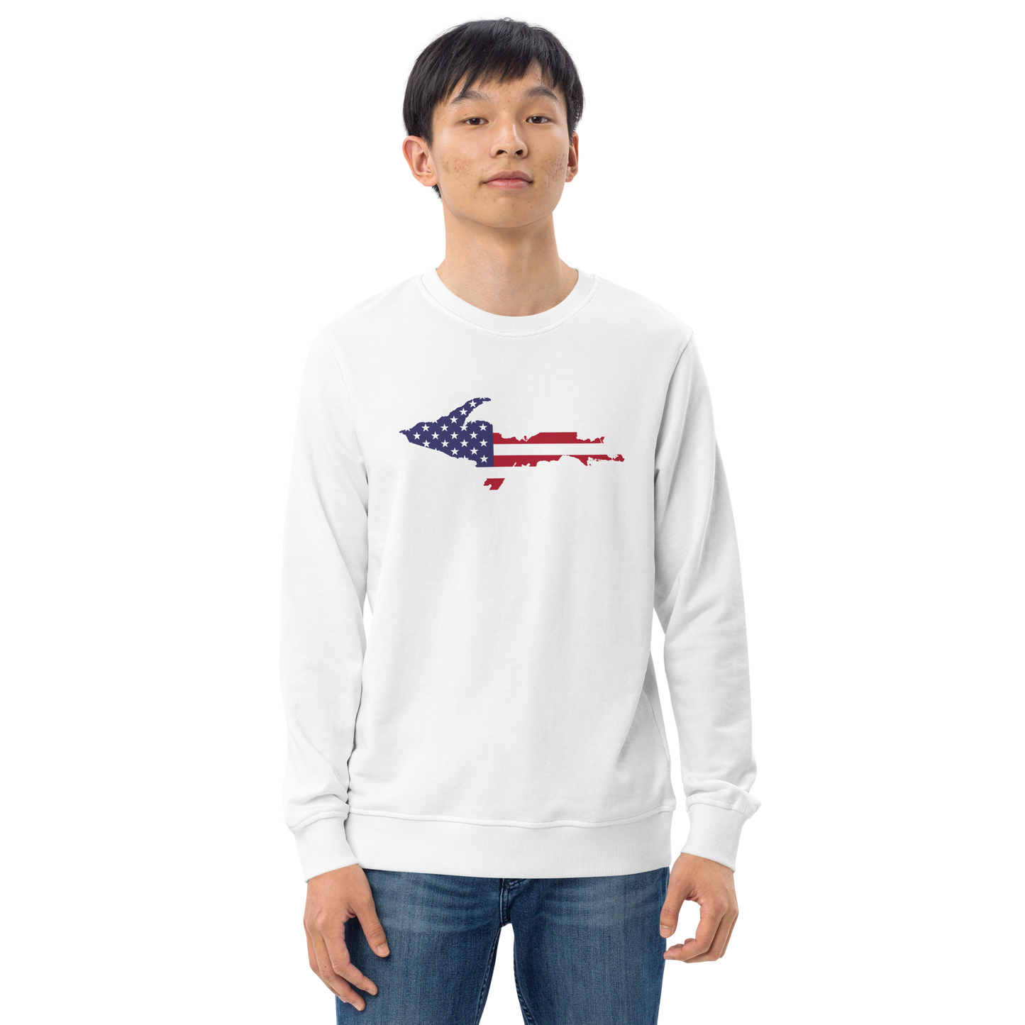 Michigan Upper Peninsula Organic Sweatshirt (w/ UP USA Flag Outline)