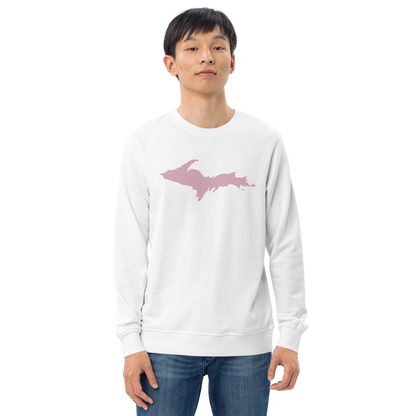 Michigan Upper Peninsula Organic Sweatshirt (w/ Pink UP Outline)