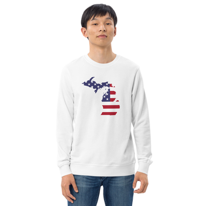 Michigan Organic Sweatshirt (w/ MI USA Flag Outline)