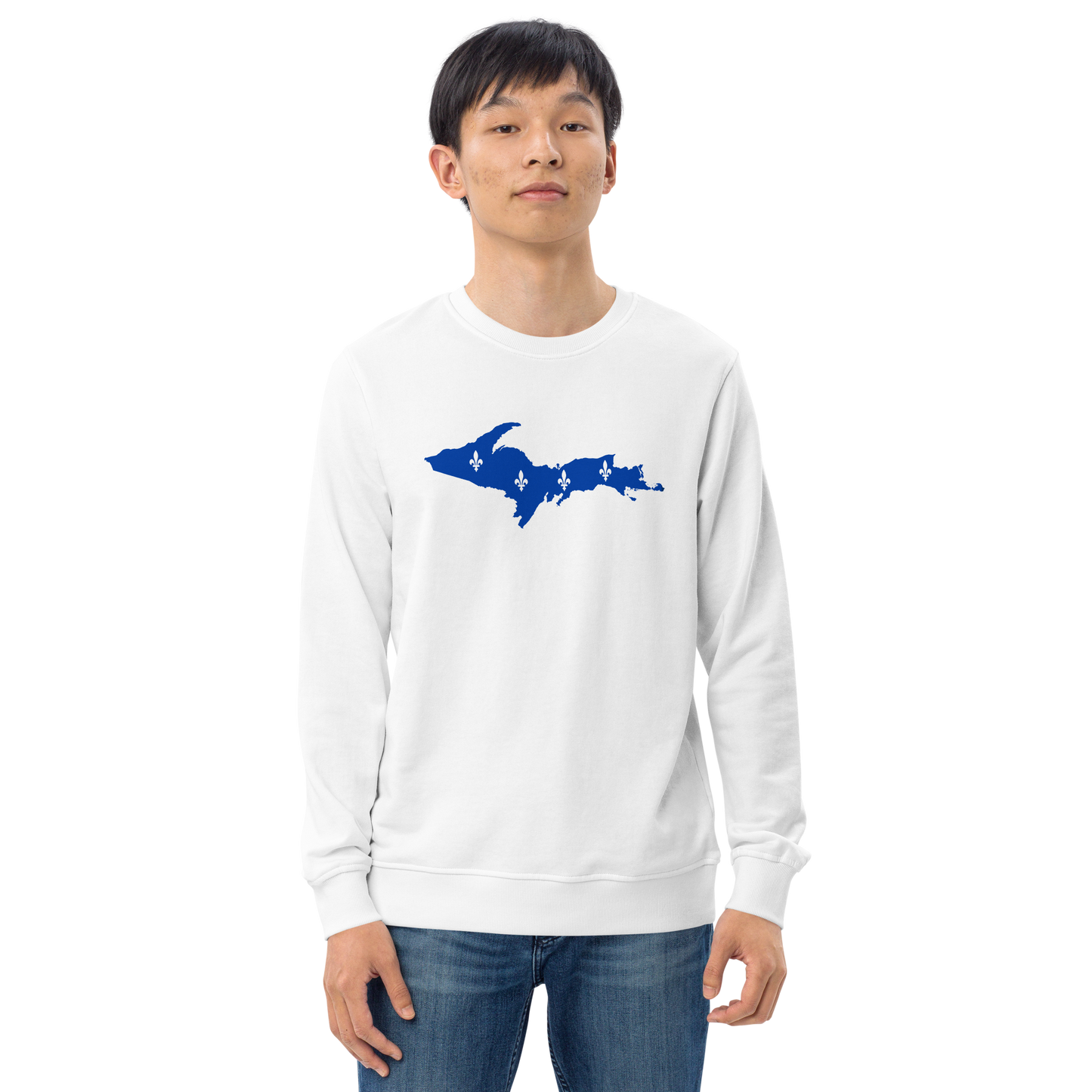 Michigan Upper Peninsula Sweatshirt (w/ UP Quebec Flag Outline) | Unisex Organic