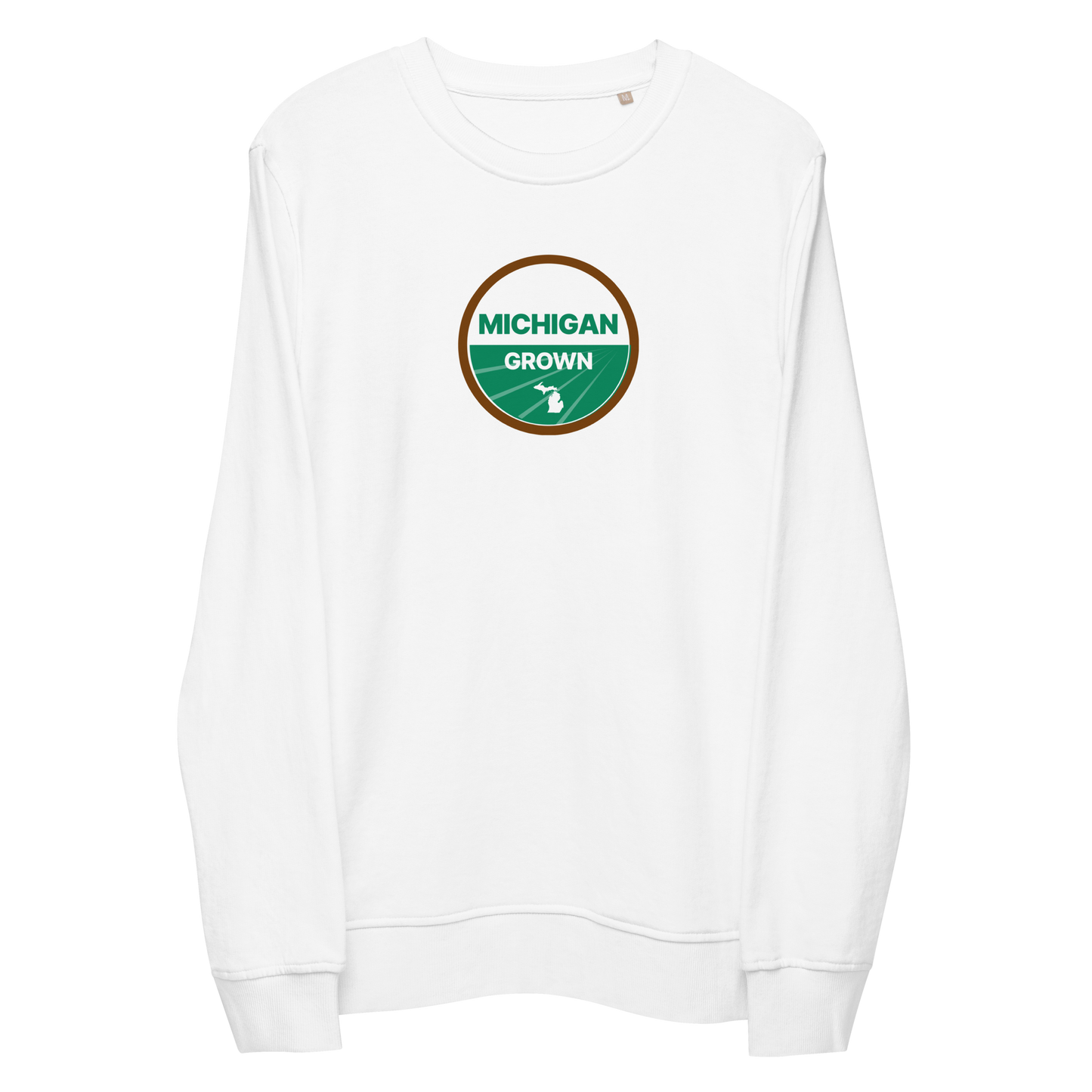 'Michigan Grown' Sweatshirt (Agricultural Certification Parody) | Unisex Organic