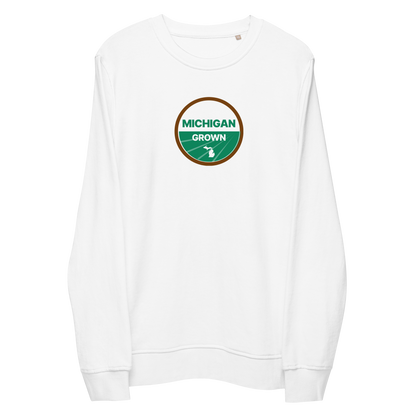 'Michigan Grown' Sweatshirt (Agricultural Certification Parody) | Unisex Organic