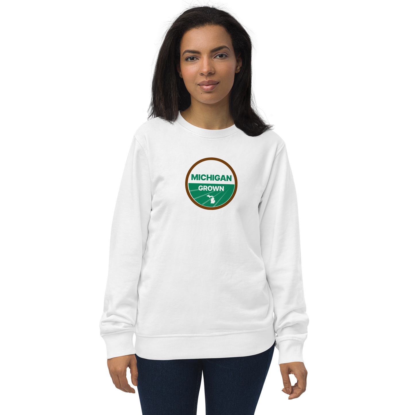 'Michigan Grown' Sweatshirt (Agricultural Certification Parody) | Unisex Organic