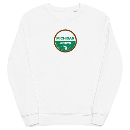 'Michigan Grown' Sweatshirt (Agricultural Certification Parody) | Unisex Organic