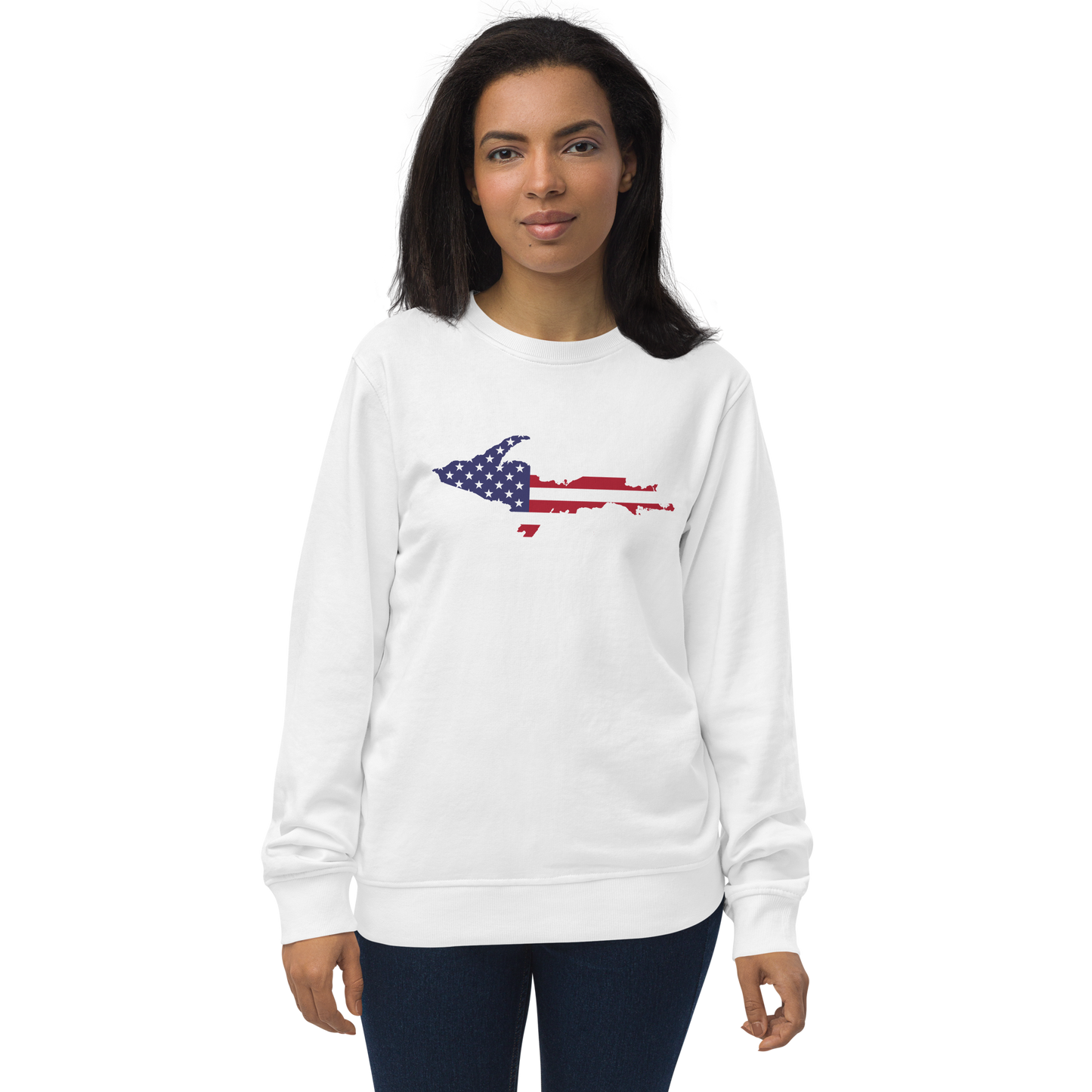 Michigan Upper Peninsula Organic Sweatshirt (w/ UP USA Flag Outline)