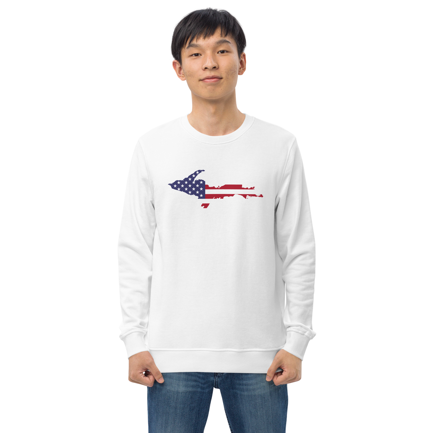 Michigan Upper Peninsula Organic Sweatshirt (w/ UP USA Flag Outline)