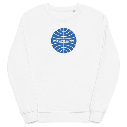 'Michigan' Organic Sweatshirt (Vintage Airline Parody)