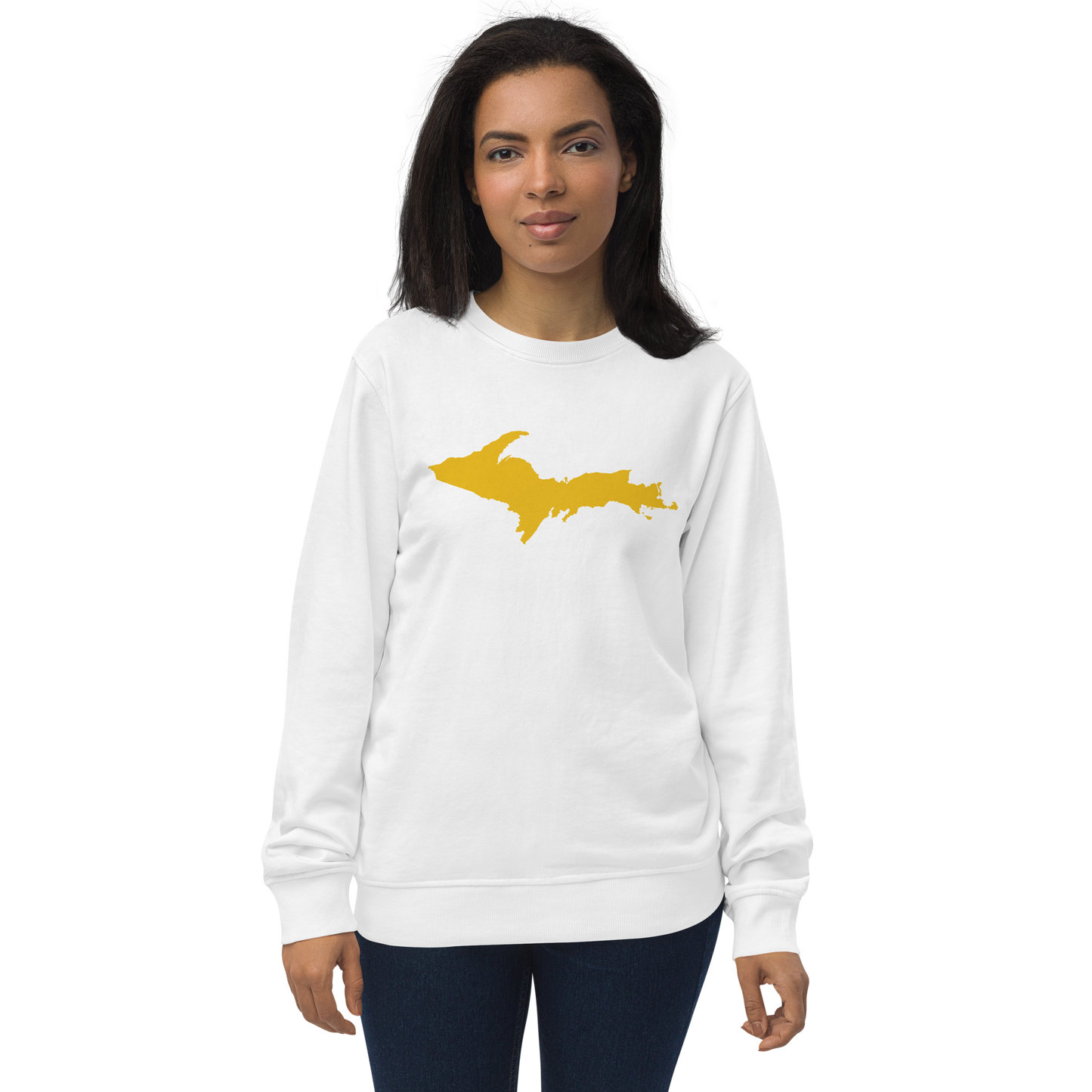 Michigan Upper Peninsula Organic Sweatshirt (w/ Gold UP Outline)