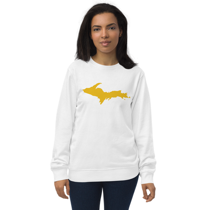 Michigan Upper Peninsula Organic Sweatshirt (w/ Gold UP Outline)