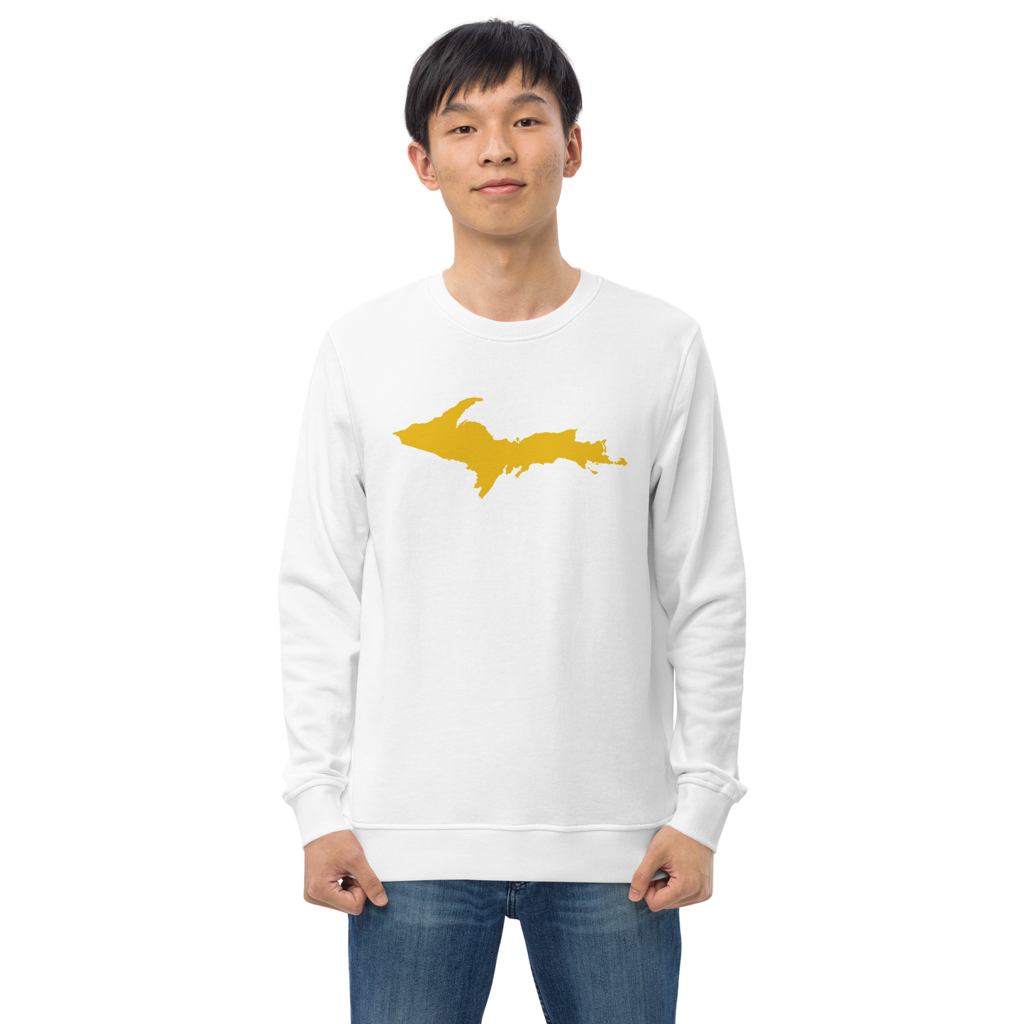 Michigan Upper Peninsula Organic Sweatshirt (w/ Gold UP Outline)