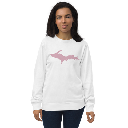 Michigan Upper Peninsula Organic Sweatshirt (w/ Pink UP Outline)