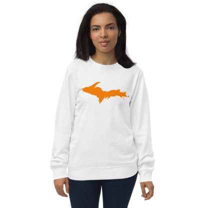 Michigan Upper Peninsula Organic Sweatshirt (w/ Orange UP Outline)