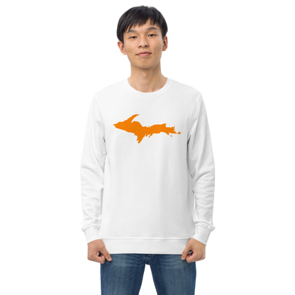 Michigan Upper Peninsula Organic Sweatshirt (w/ Orange UP Outline)