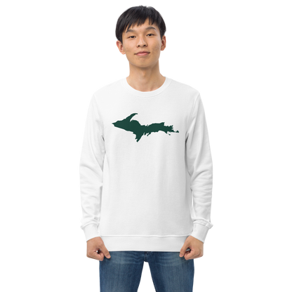 Michigan Upper Peninsula Organic Sweatshirt (w/ Green UP Outline)