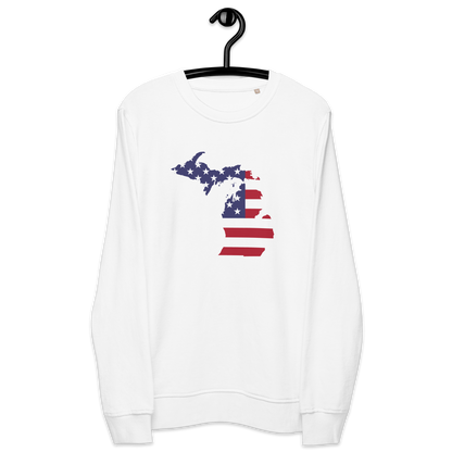 Michigan Organic Sweatshirt (w/ MI USA Flag Outline)