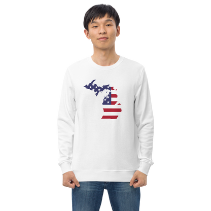 Michigan Organic Sweatshirt (w/ MI USA Flag Outline)