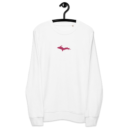 Michigan Upper Peninsula Sweatshirt (w/ Embroidered Pink UP Outline) | Unisex Organic