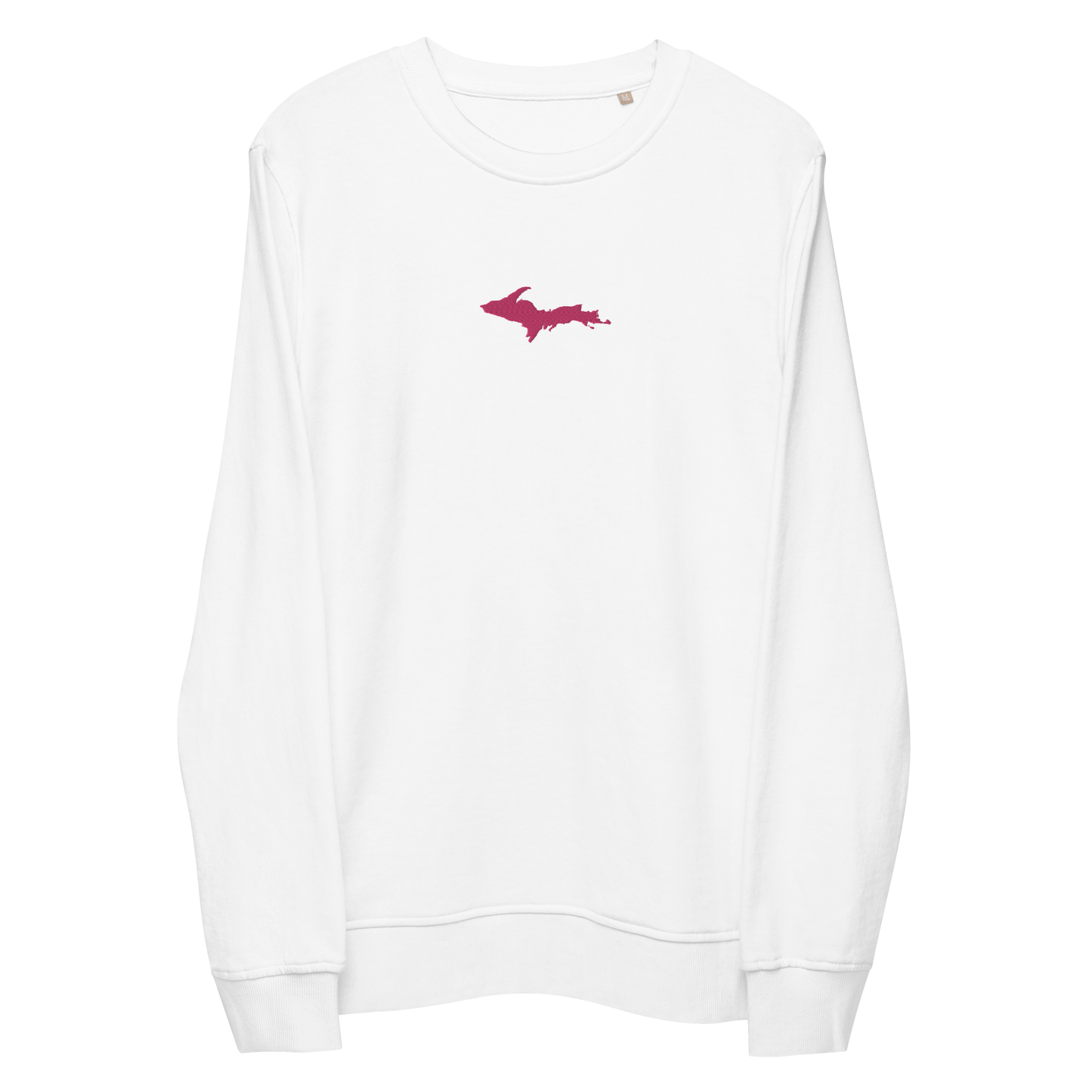 Michigan Upper Peninsula Sweatshirt (w/ Embroidered Pink UP Outline) | Unisex Organic