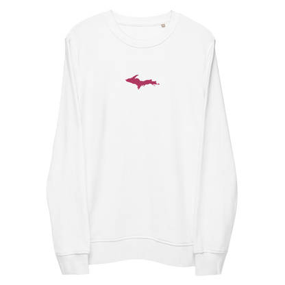 Michigan Upper Peninsula Sweatshirt (w/ Embroidered Pink UP Outline) | Unisex Organic