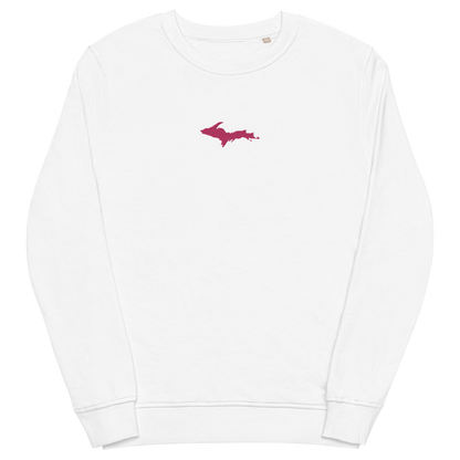 Michigan Upper Peninsula Sweatshirt (w/ Embroidered Pink UP Outline) | Unisex Organic