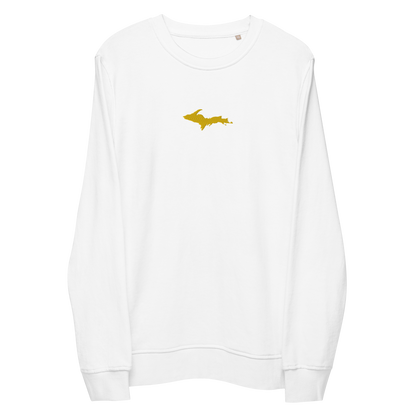 Michigan Upper Peninsula Sweatshirt (w/ Embroidered Gold UP Outline) | Unisex Organic