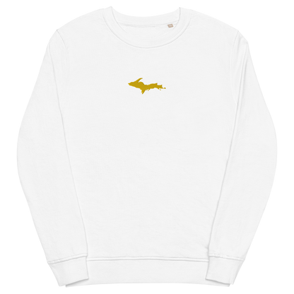 Michigan Upper Peninsula Sweatshirt (w/ Embroidered Gold UP Outline) | Unisex Organic