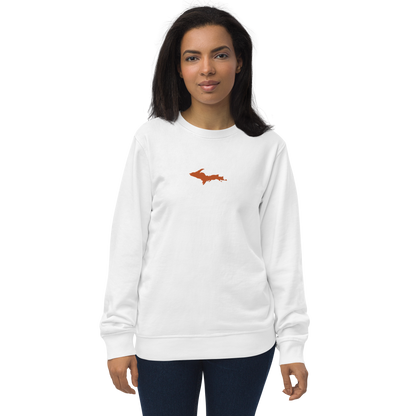 Michigan Upper Peninsula Sweatshirt (w/ Embroidered Orange UP Outline) | Unisex Organic