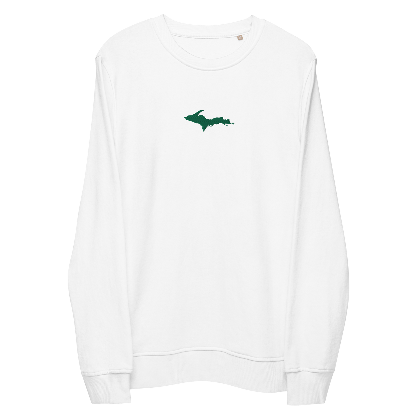 Michigan Upper Peninsula Sweatshirt (w/ Embroidered Green UP Outline) | Unisex Organic