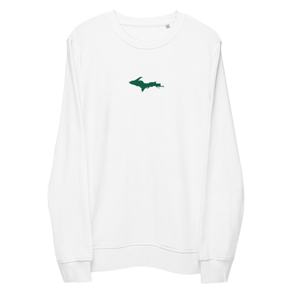 Michigan Upper Peninsula Sweatshirt (w/ Embroidered Green UP Outline) | Unisex Organic