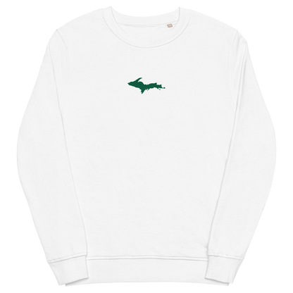 Michigan Upper Peninsula Sweatshirt (w/ Embroidered Green UP Outline) | Unisex Organic