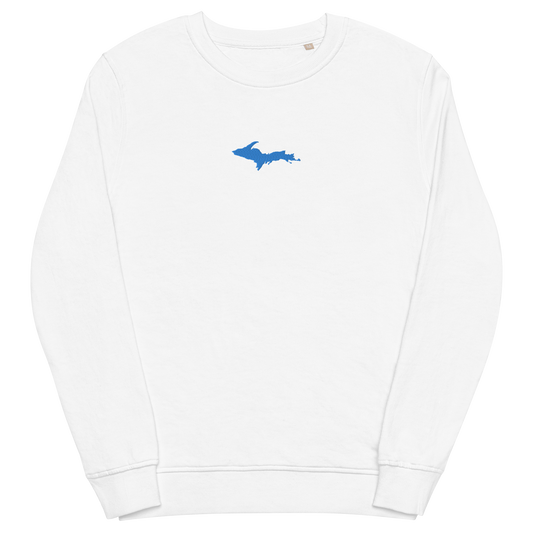 Michigan Upper Peninsula Sweatshirt (w/ Embroidered Azure UP Outline) | Unisex Organic