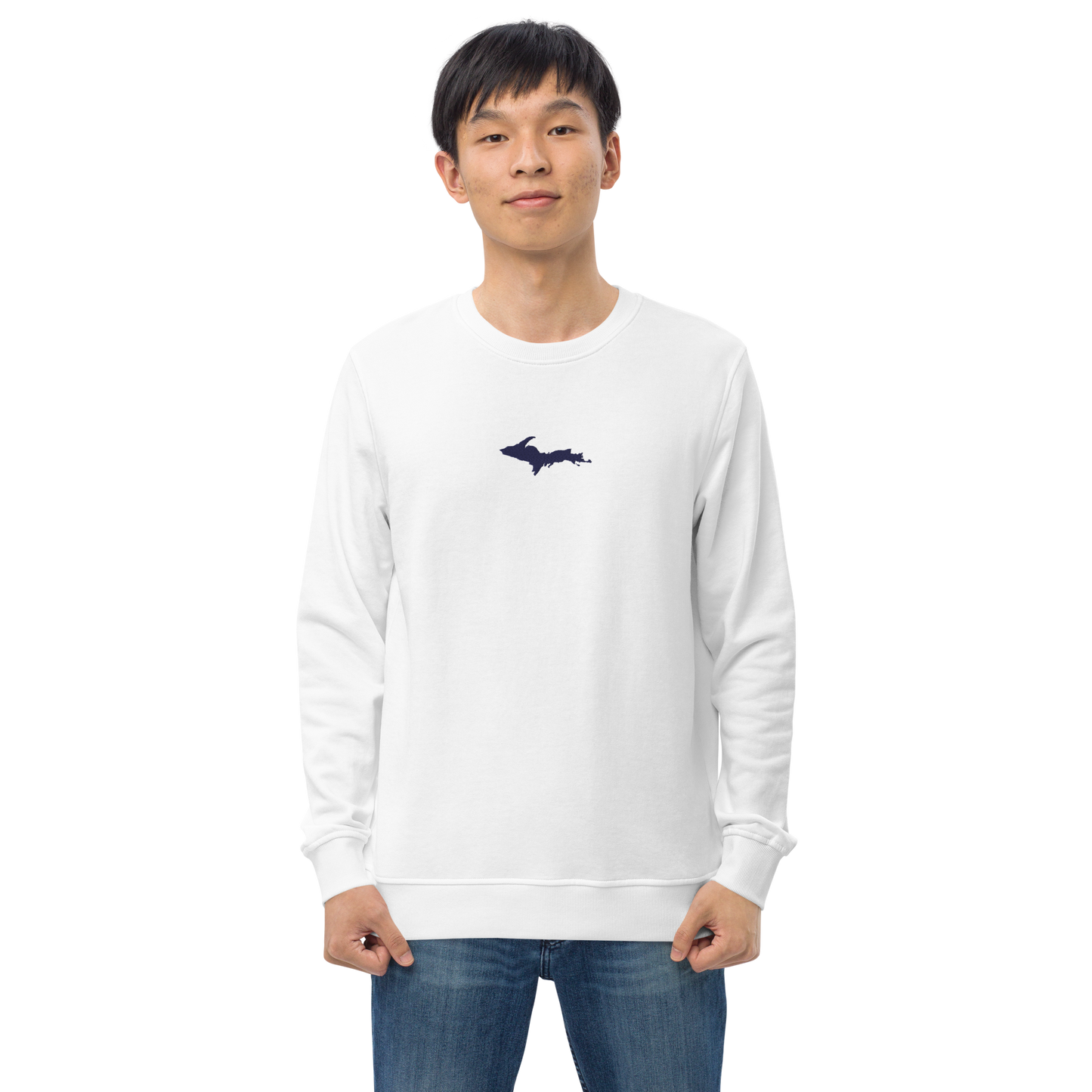 Michigan Upper Peninsula Sweatshirt (w/ Embroidered UP Outline) | Unisex Organic