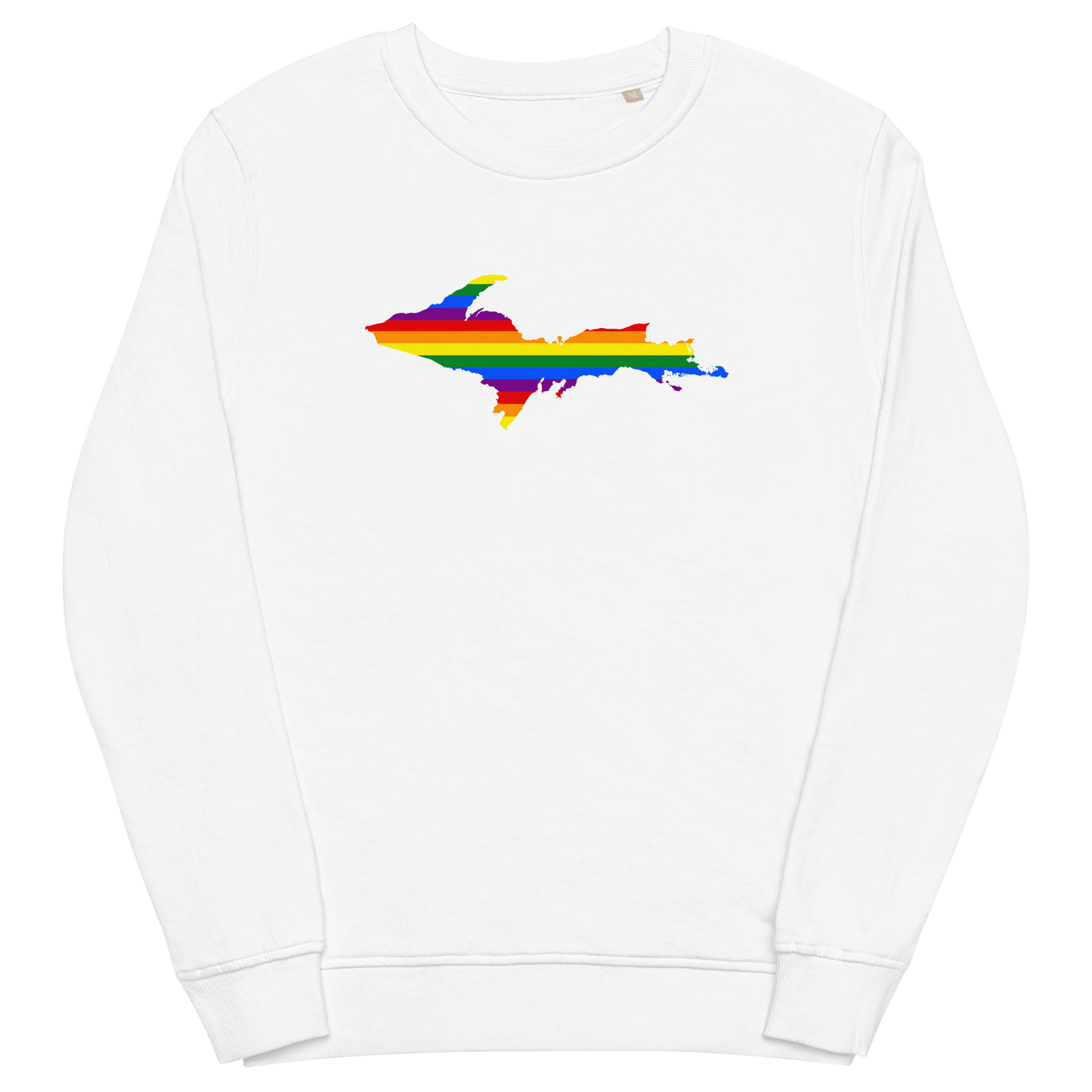 Michigan Upper Peninsula Sweatshirt (w/ UP Pride Flag Outline) | Unisex Organic