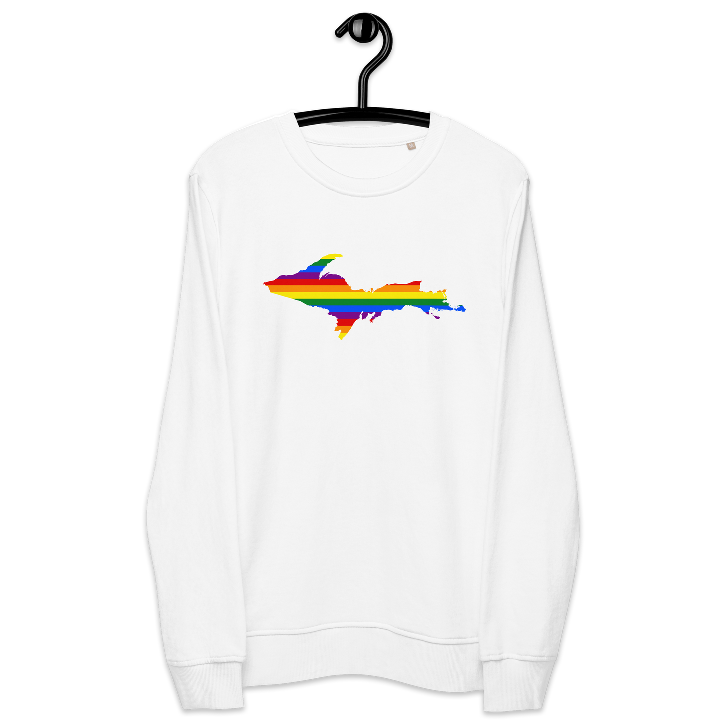 Michigan Upper Peninsula Sweatshirt (w/ UP Pride Flag Outline) | Unisex Organic