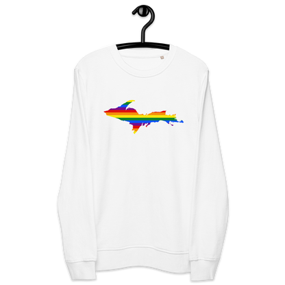 Michigan Upper Peninsula Sweatshirt (w/ UP Pride Flag Outline) | Unisex Organic