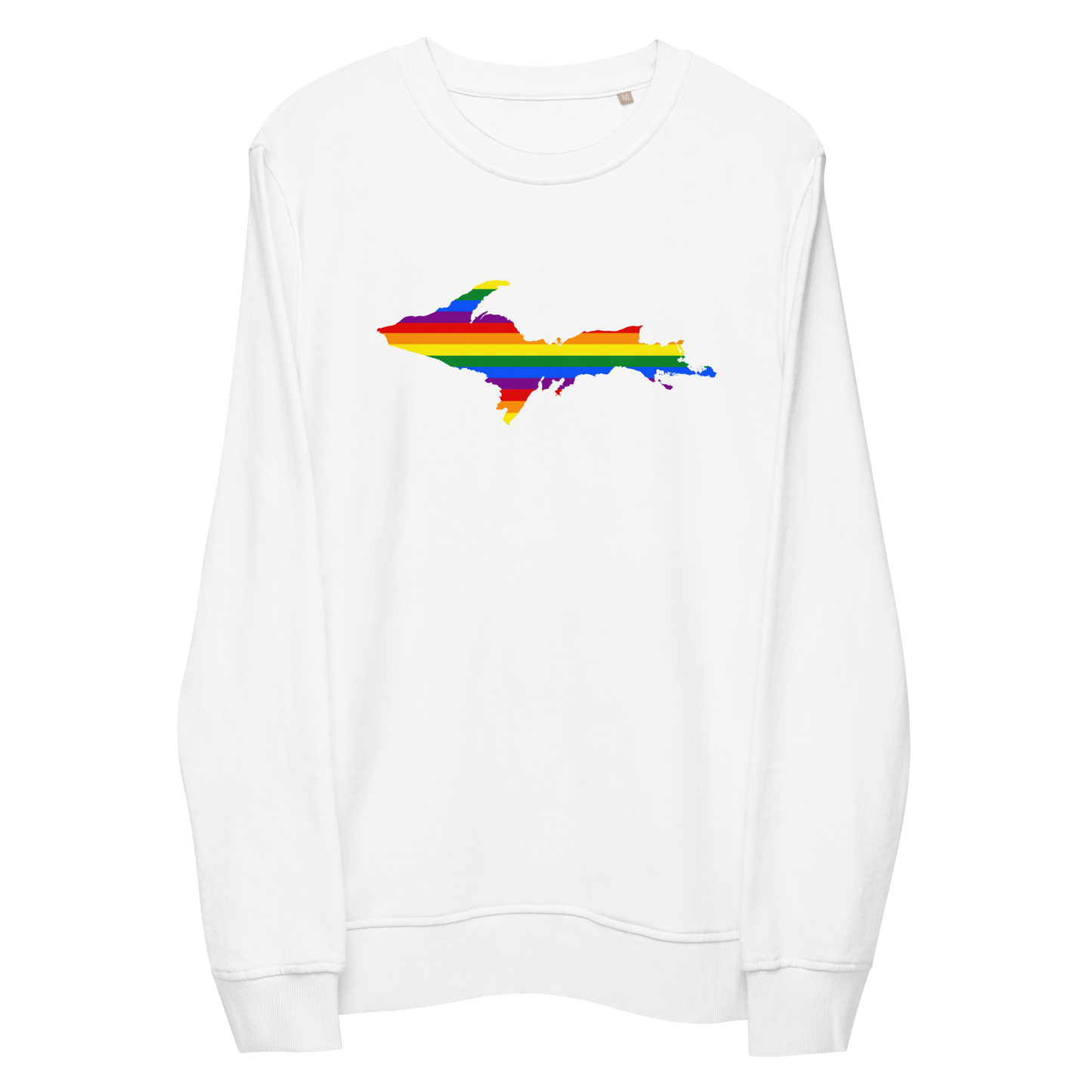 Michigan Upper Peninsula Sweatshirt (w/ UP Pride Flag Outline) | Unisex Organic