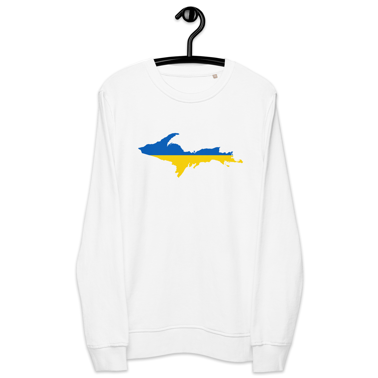 Michigan Upper Peninsula Sweatshirt (w/ Ukraine Flag Outline) | Unisex Organic