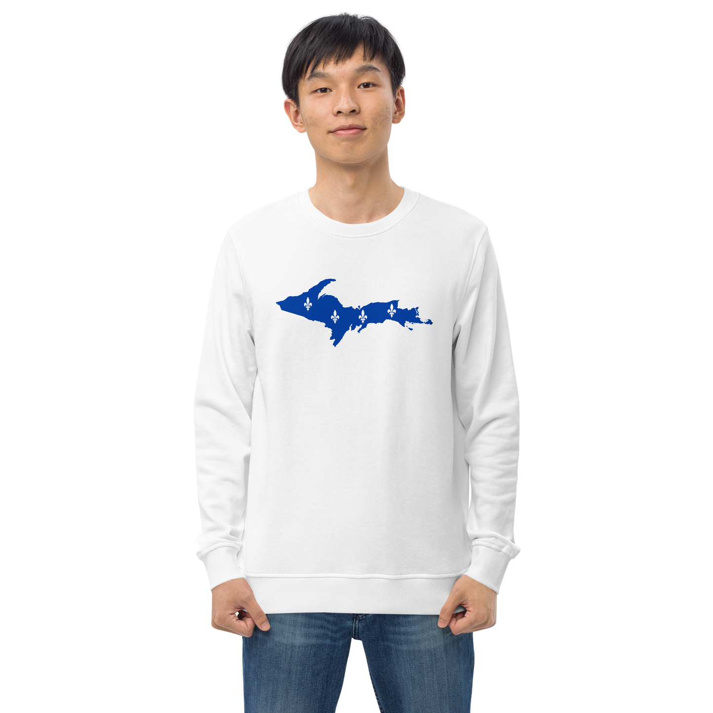 Michigan Upper Peninsula Sweatshirt (w/ UP Quebec Flag Outline) | Unisex Organic