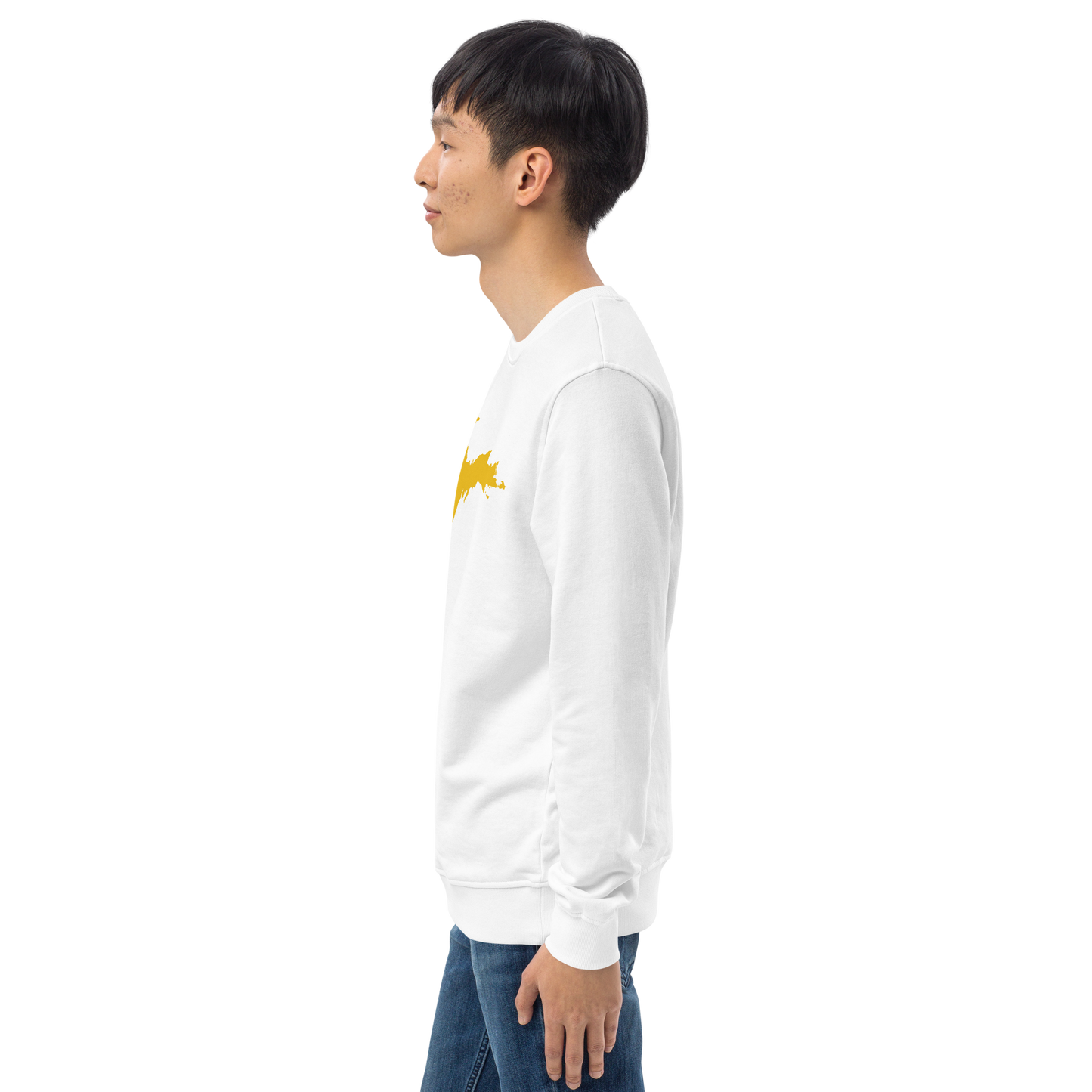 Michigan Upper Peninsula Organic Sweatshirt (w/ Gold UP Outline)